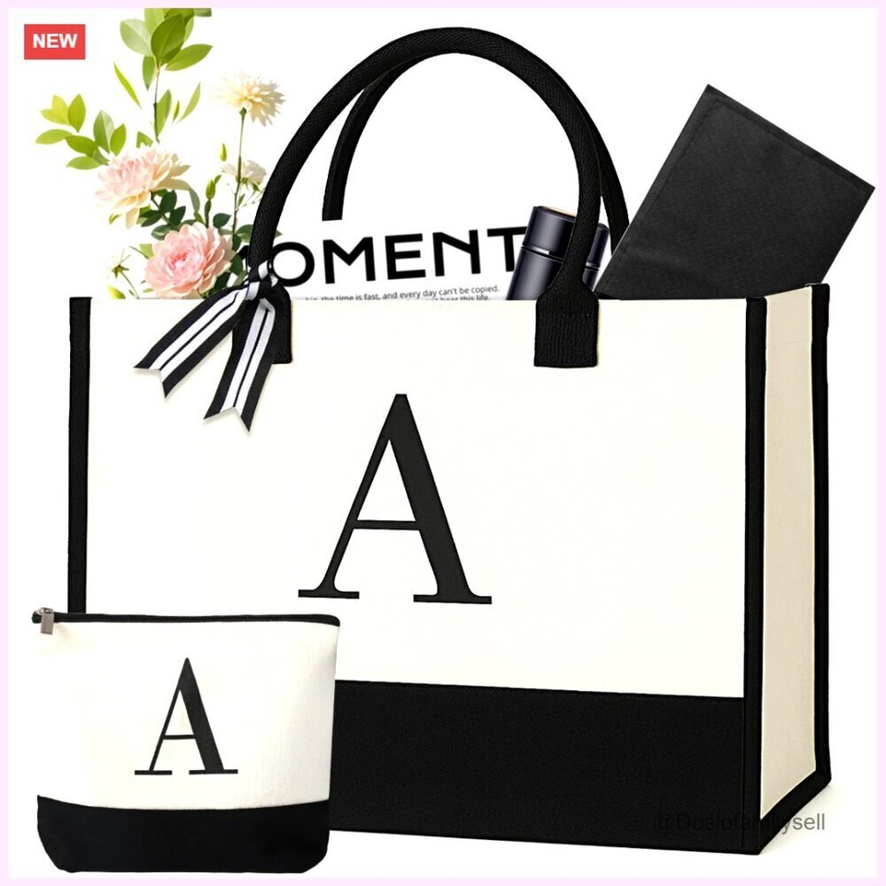 Personalized Canvas Tote Bag with Removable Base Board, 30x43cm